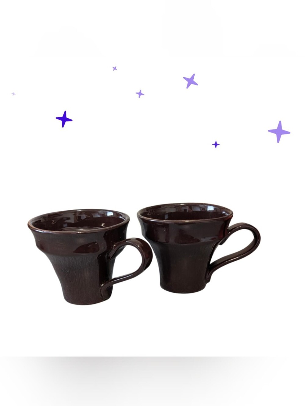 Vintage Vietri Italy Cucina Fresca Cioccolatta Brown Ceramic Mugs - Set of 2